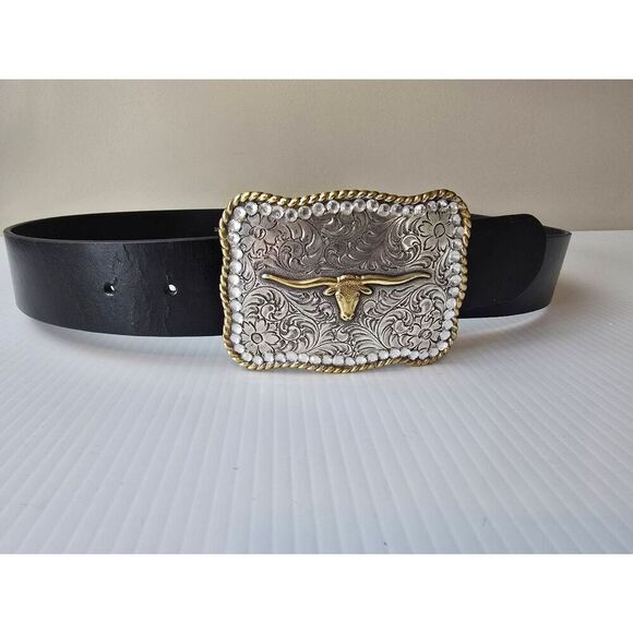 Perry Ellis Western Belt Leather Sz XL - Picture 1 of 6